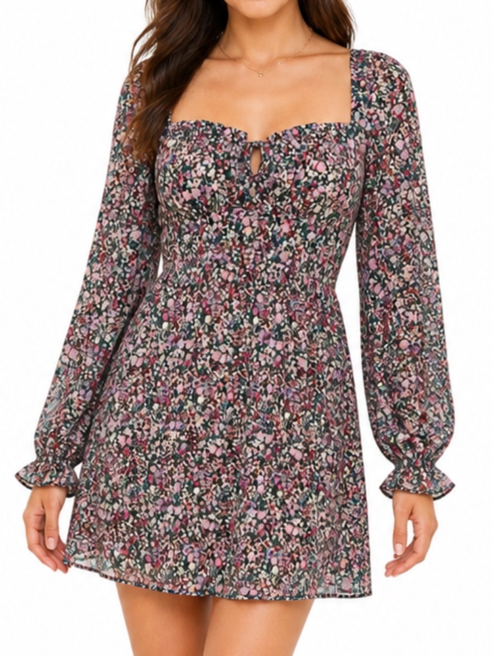 Dress Forum‎ -  Floral Long Sleeve Mini Dress.